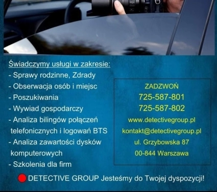 Ulotka – Usługi Detective Group